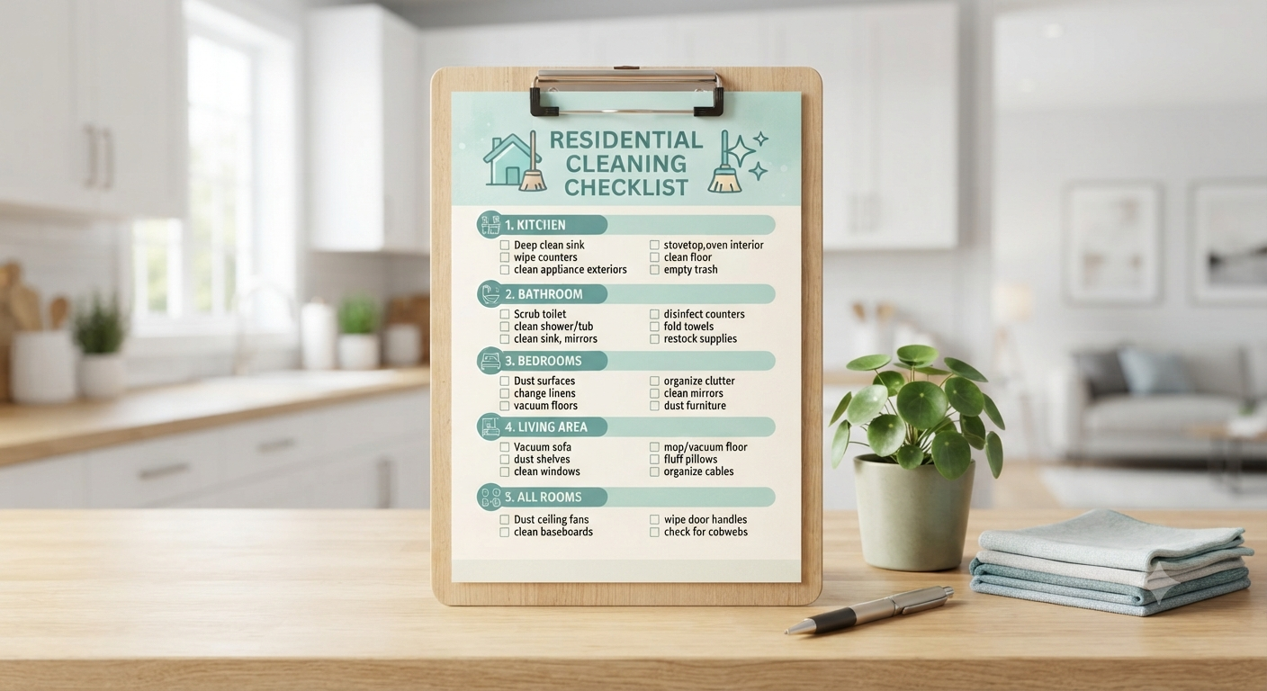 Residential cleaning checklist